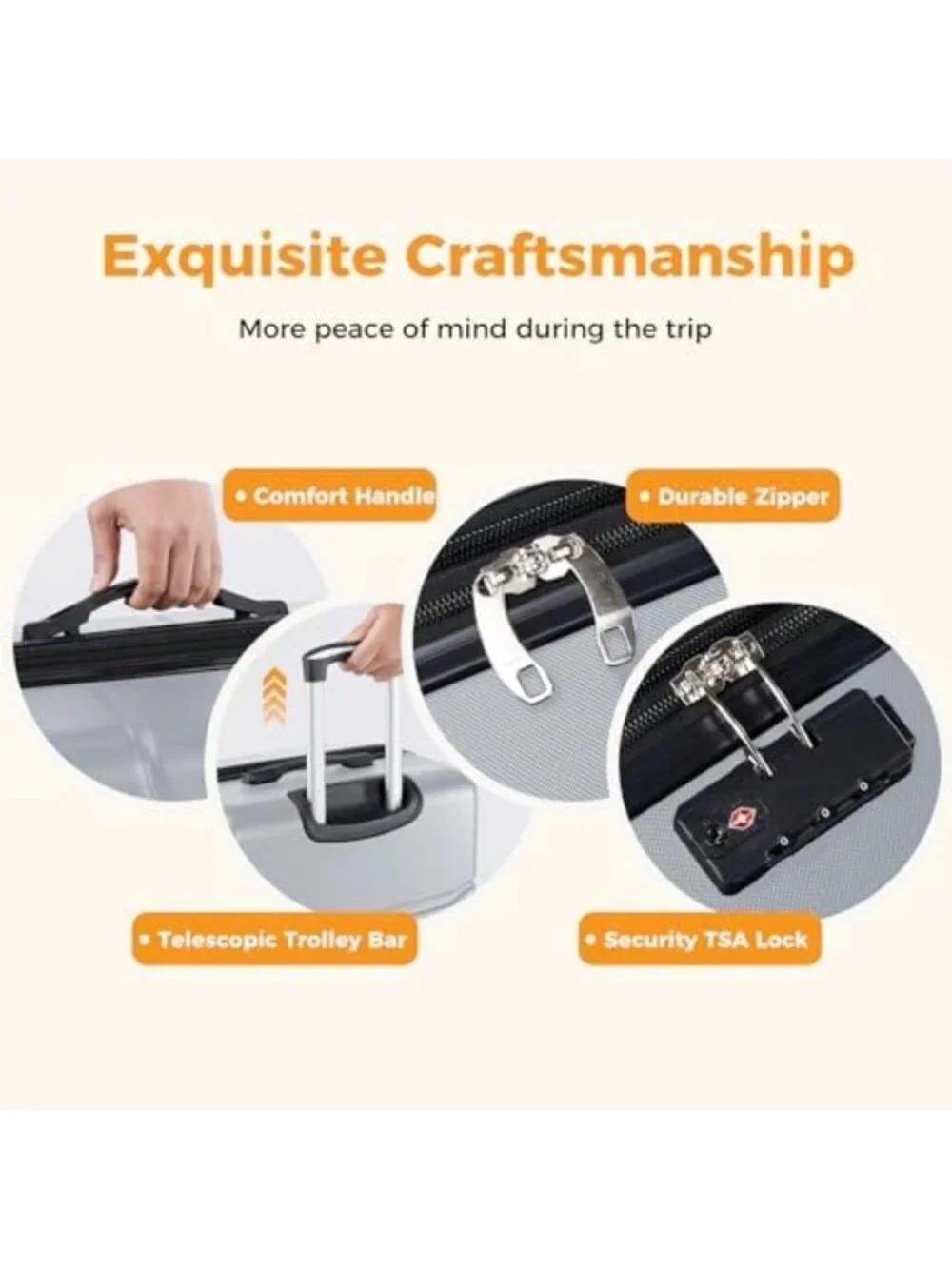 Expandable 24-Inch Checked Luggage with Spinner Wheels - Travel Suitcase